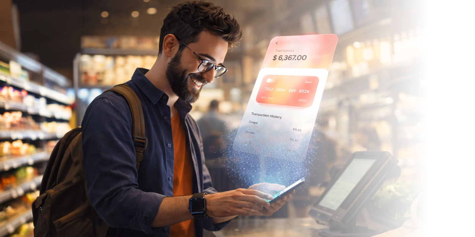 A man enjoying the benefits of mobile banking