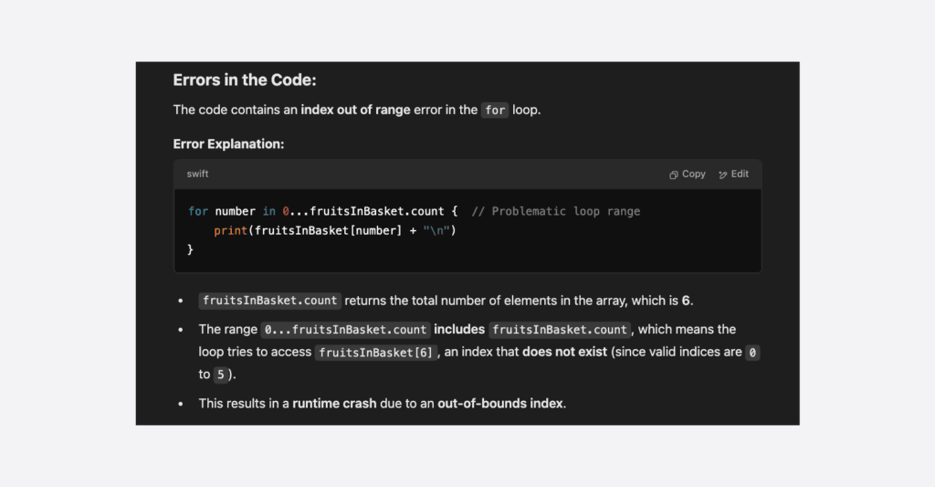 errors in the code commented by chatpgt