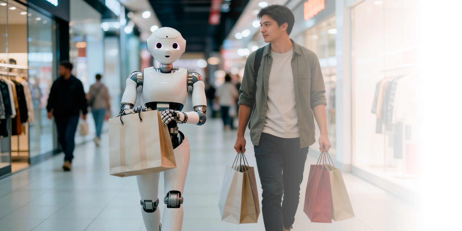 Ai in retail - a robot assisting in shopping activities