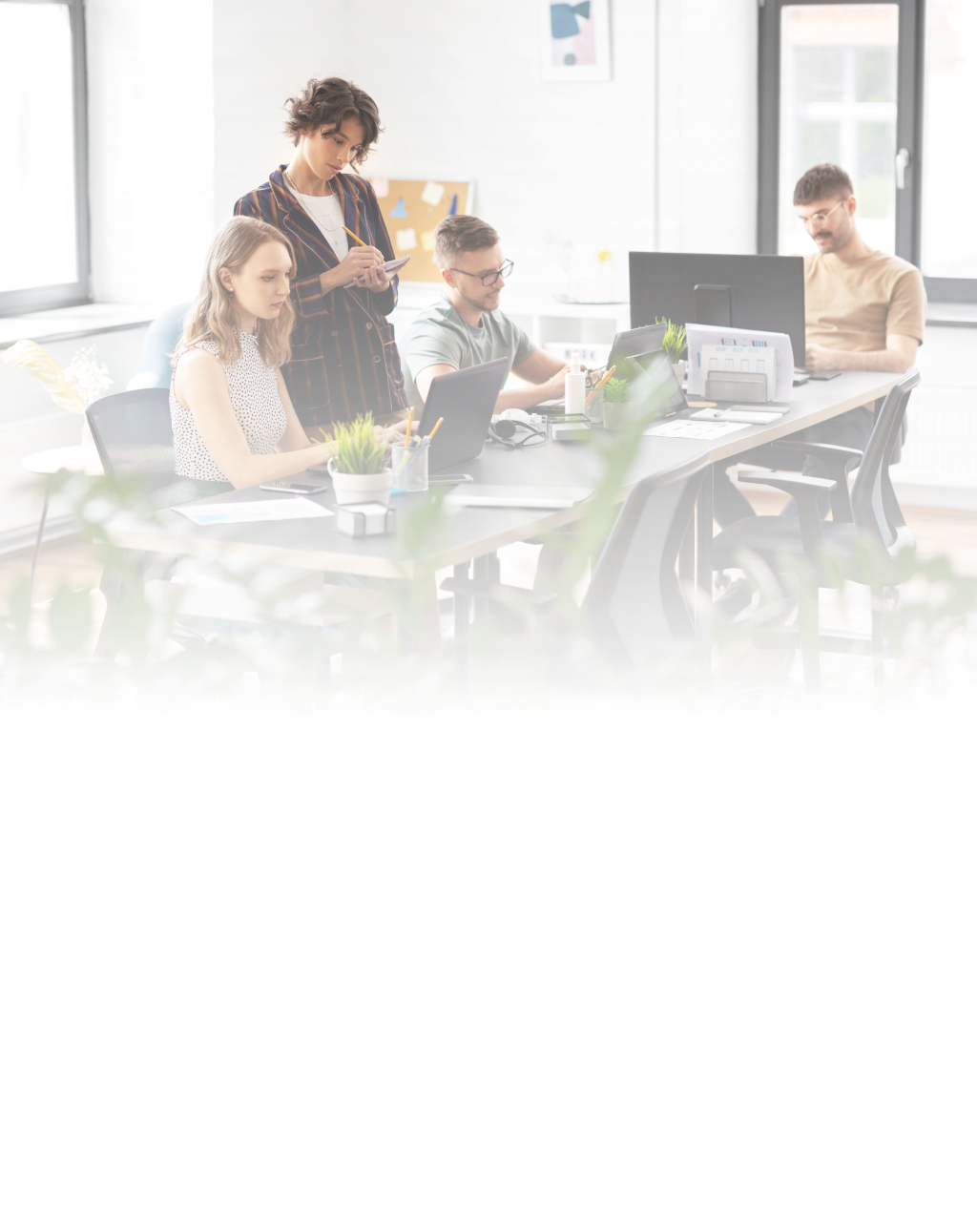 A team working in the office and choosing between IT services and IT consulting