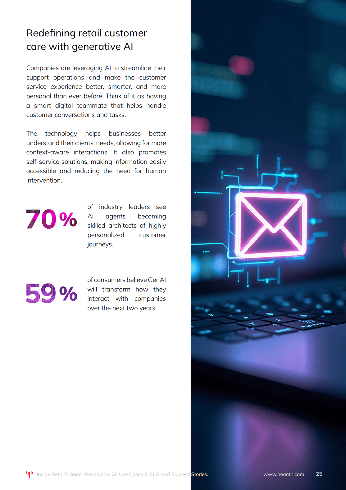 Numbers, text and a neon style small icon from Neontri's e book