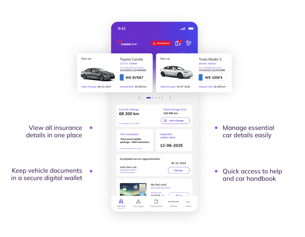 A mobile app where drivers can access vehicle and digital documents