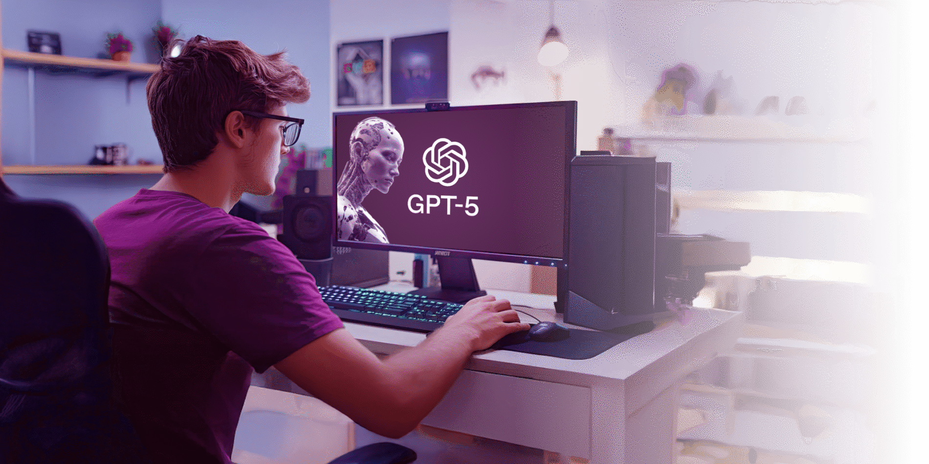 A person testing chatgpt-5 in their laptop