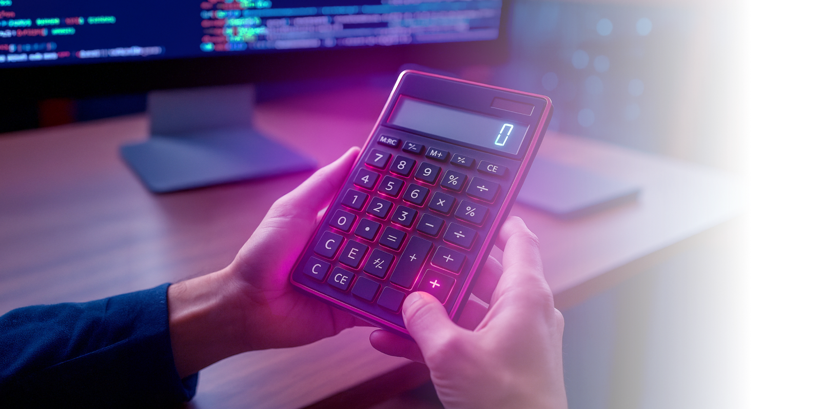 a person doing calculations at the office desk
