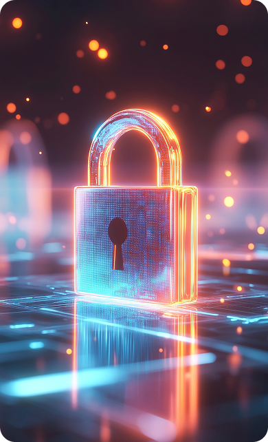 digital lock on modern background