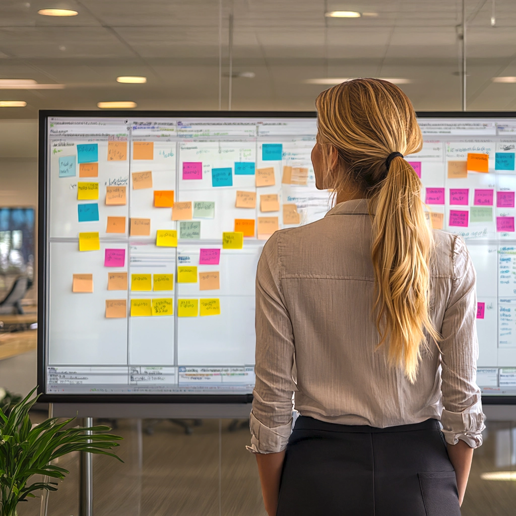 woman standing in office space