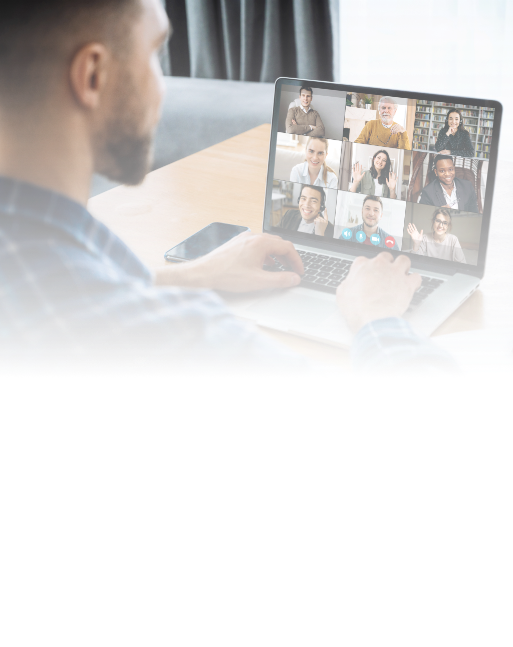 Software enginner communicating with his nearshore team online