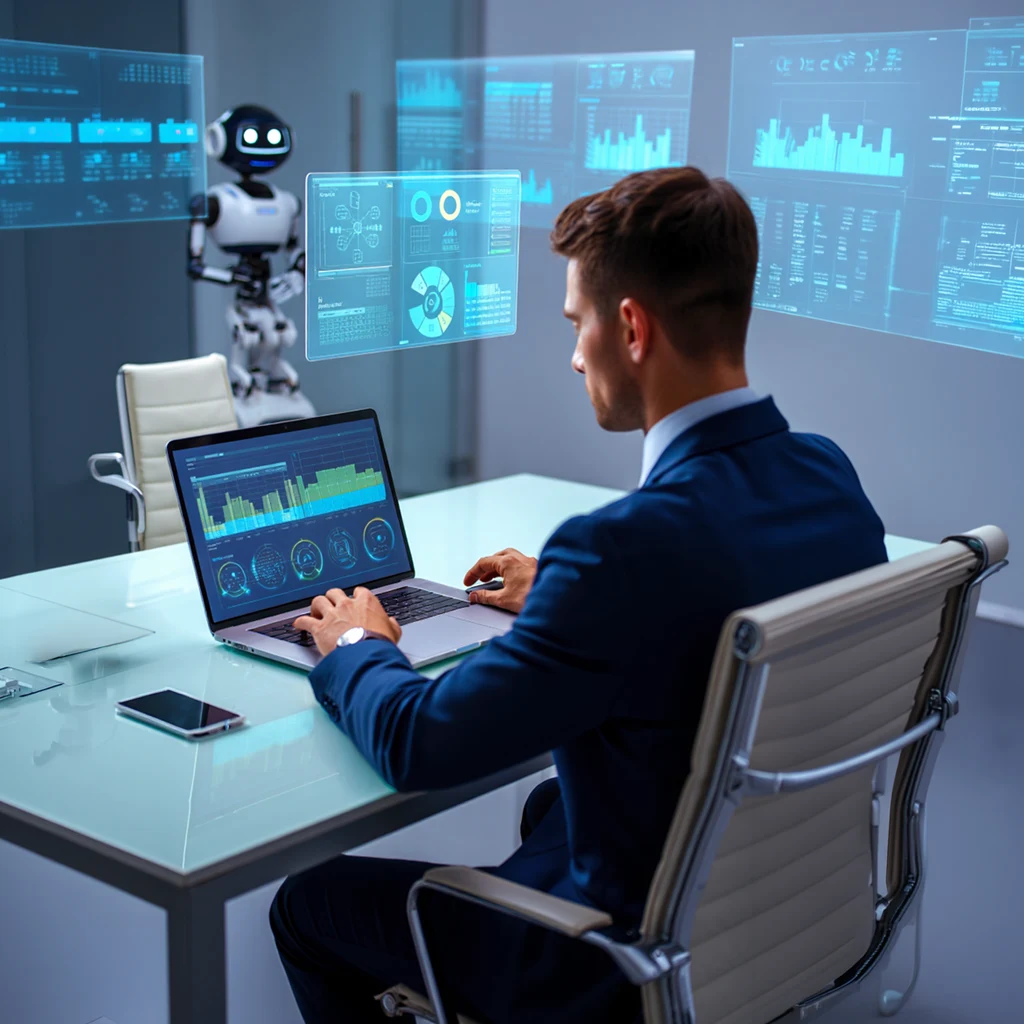 Company employee interacting with AI agent