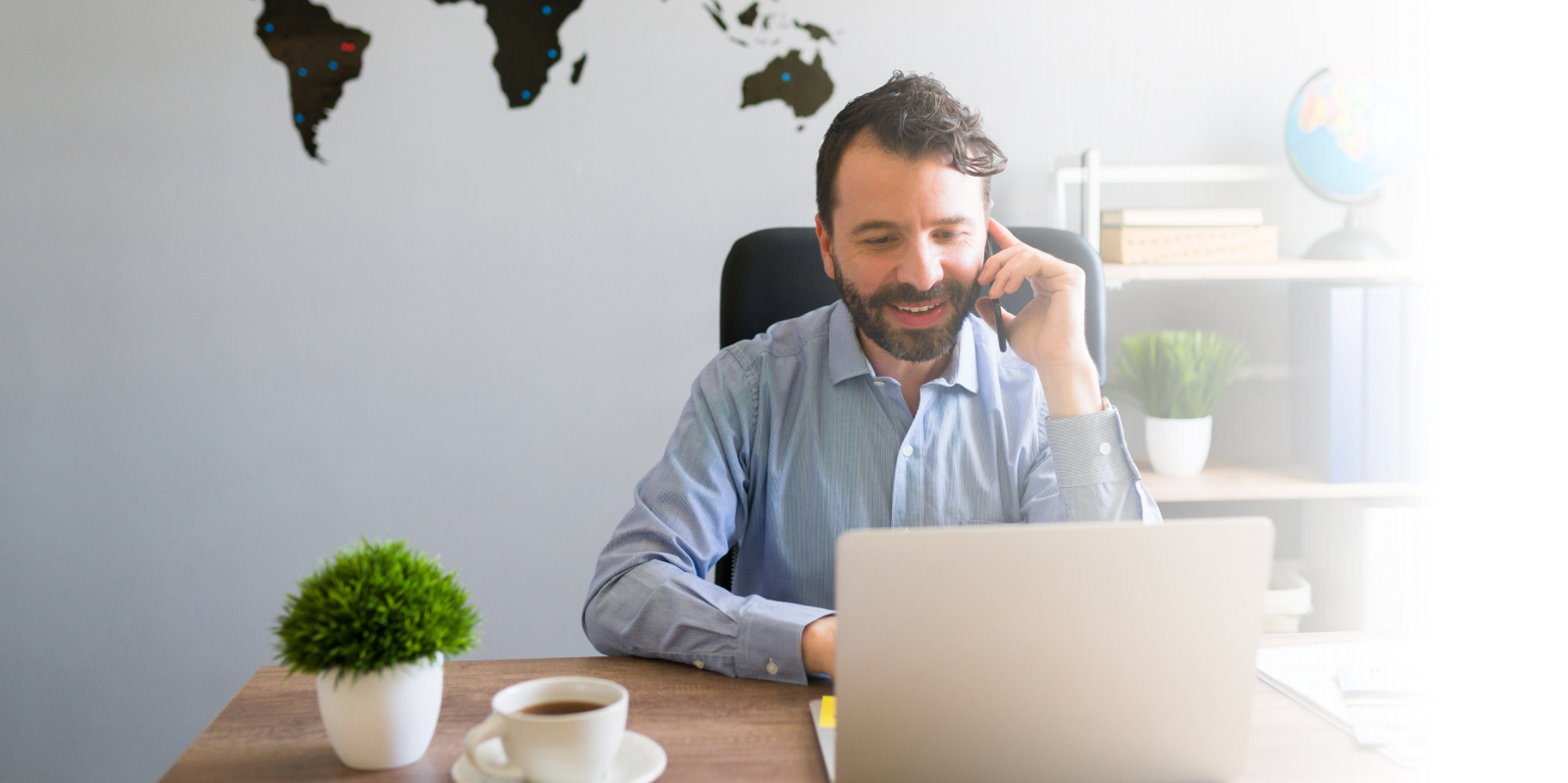 remote engineer working from his home office