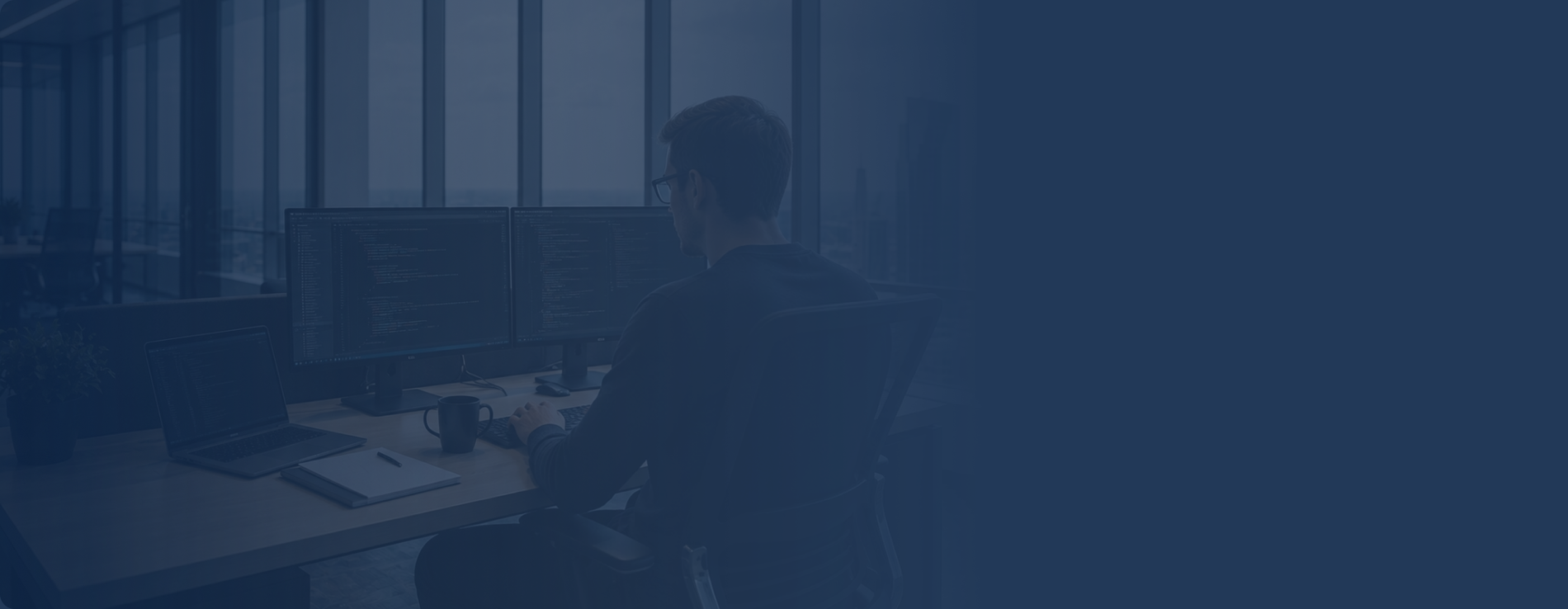 developer working in a well lit office