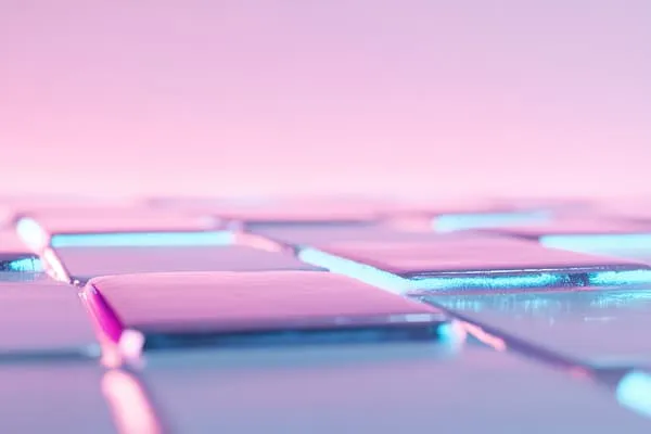 A glowing computer keyboard